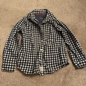 Carter’s size 5 boys button down black white plaid long sleeve shirt